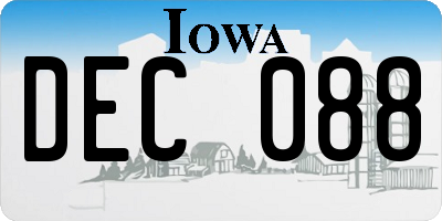 IA license plate DEC088