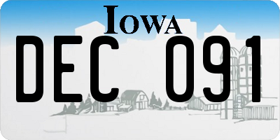 IA license plate DEC091