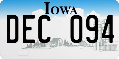 IA license plate DEC094