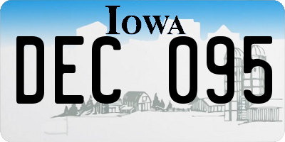 IA license plate DEC095