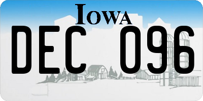 IA license plate DEC096