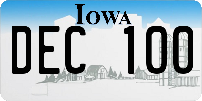 IA license plate DEC100