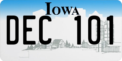 IA license plate DEC101