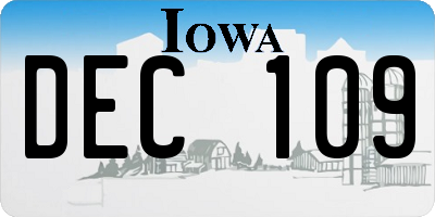 IA license plate DEC109