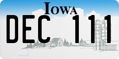 IA license plate DEC111