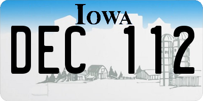 IA license plate DEC112