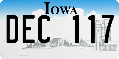 IA license plate DEC117