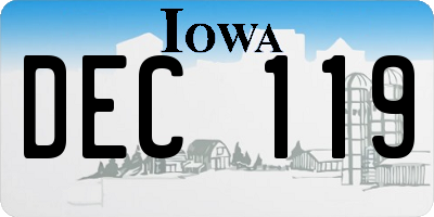 IA license plate DEC119