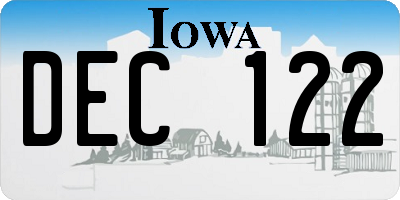 IA license plate DEC122