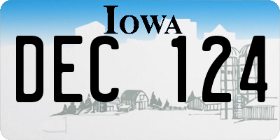 IA license plate DEC124