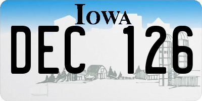 IA license plate DEC126