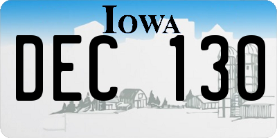 IA license plate DEC130