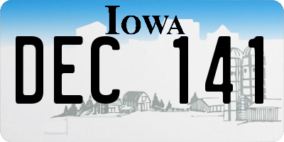 IA license plate DEC141