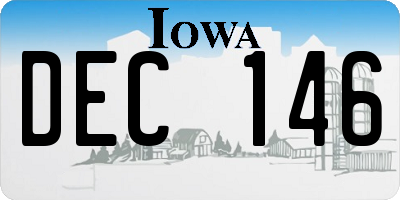 IA license plate DEC146