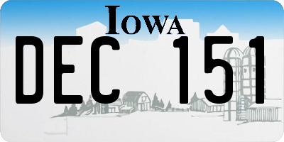 IA license plate DEC151