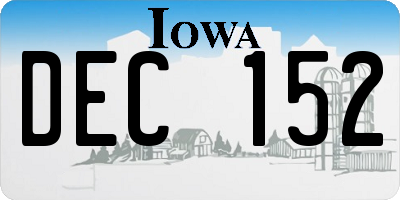IA license plate DEC152
