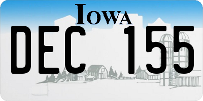 IA license plate DEC155