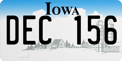 IA license plate DEC156