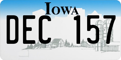 IA license plate DEC157