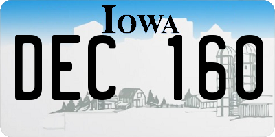 IA license plate DEC160