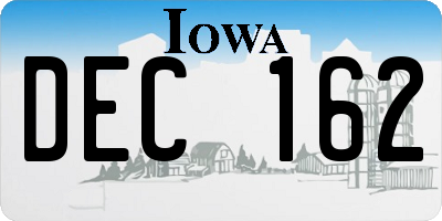 IA license plate DEC162