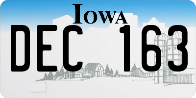 IA license plate DEC163