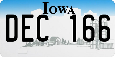 IA license plate DEC166