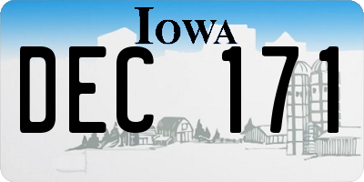 IA license plate DEC171