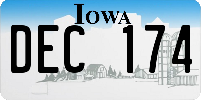 IA license plate DEC174