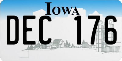 IA license plate DEC176