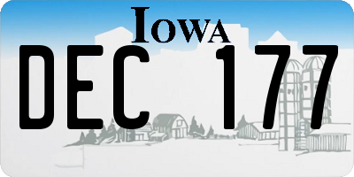 IA license plate DEC177