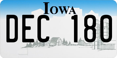 IA license plate DEC180