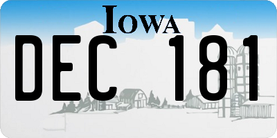 IA license plate DEC181