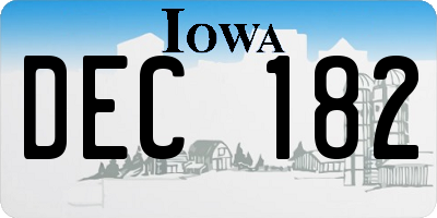 IA license plate DEC182