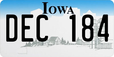 IA license plate DEC184