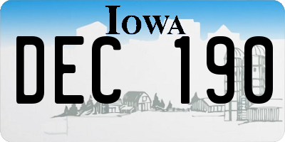 IA license plate DEC190