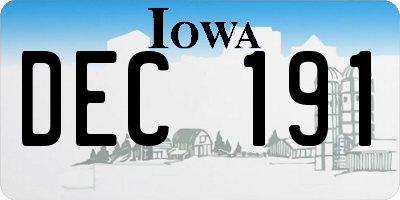 IA license plate DEC191