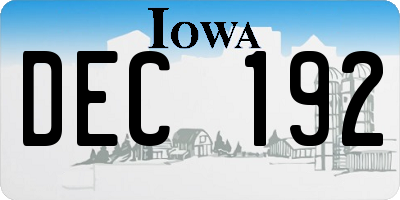 IA license plate DEC192