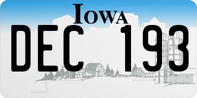 IA license plate DEC193