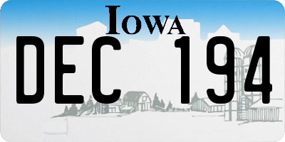 IA license plate DEC194