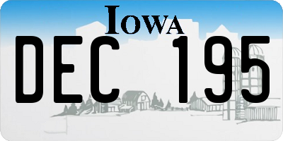IA license plate DEC195
