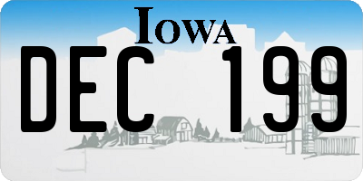 IA license plate DEC199
