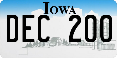 IA license plate DEC200