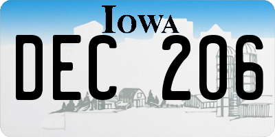 IA license plate DEC206
