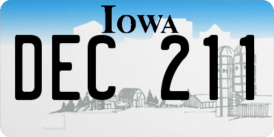 IA license plate DEC211