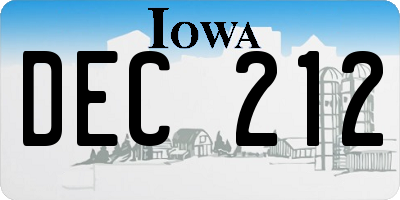 IA license plate DEC212