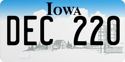 IA license plate DEC220