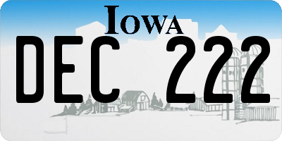 IA license plate DEC222