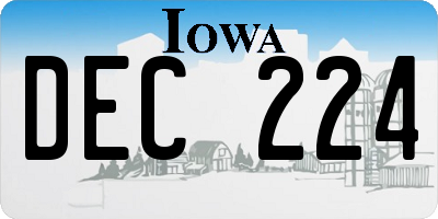 IA license plate DEC224