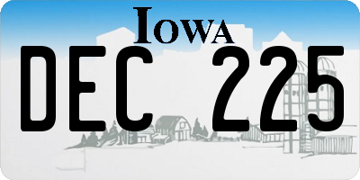 IA license plate DEC225